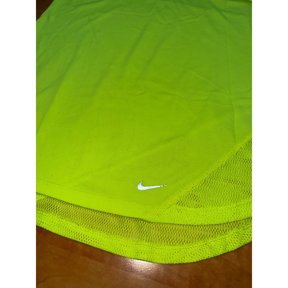 Nike Dri-FIT Neon Volt Yellow Mesh Racerback Tank Top Womens Large - Picture 3 of 6